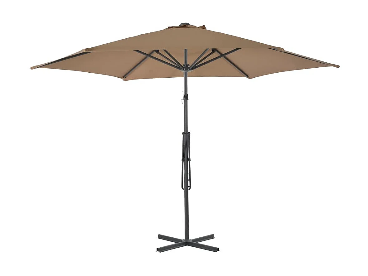 Parasol met stalen paal 300 cm taupe NL236548