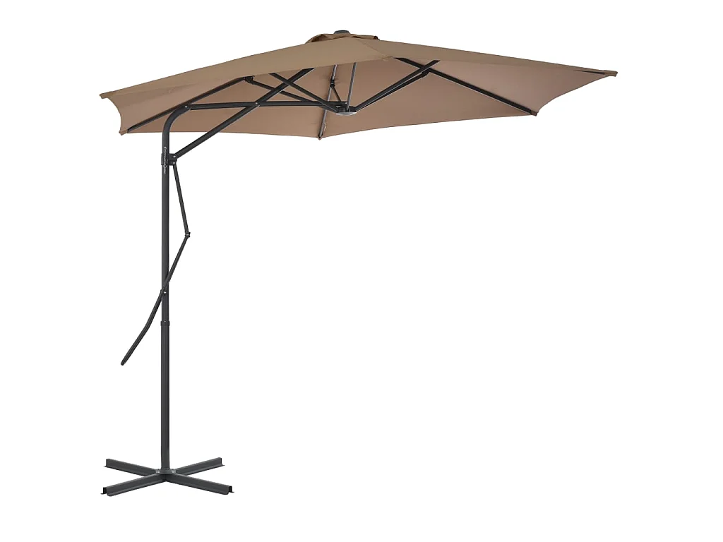 Parasol met stalen paal 300 cm taupe NL236548