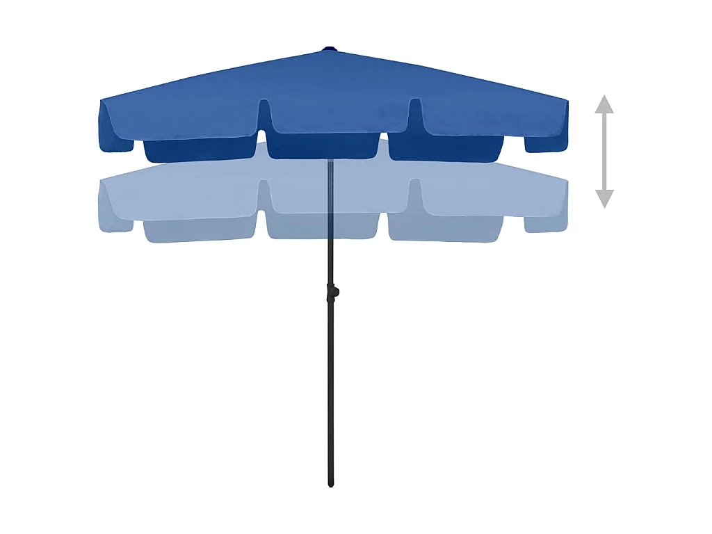 Parasol de plage bleu azur 200x125 cm WVGQ9557