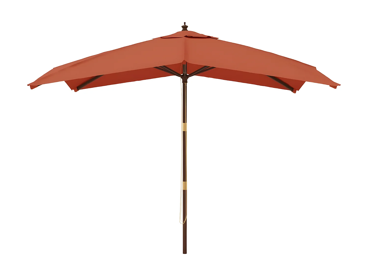 Parasol met houten paal 300x300x273 cm terracottakleurig NL736754