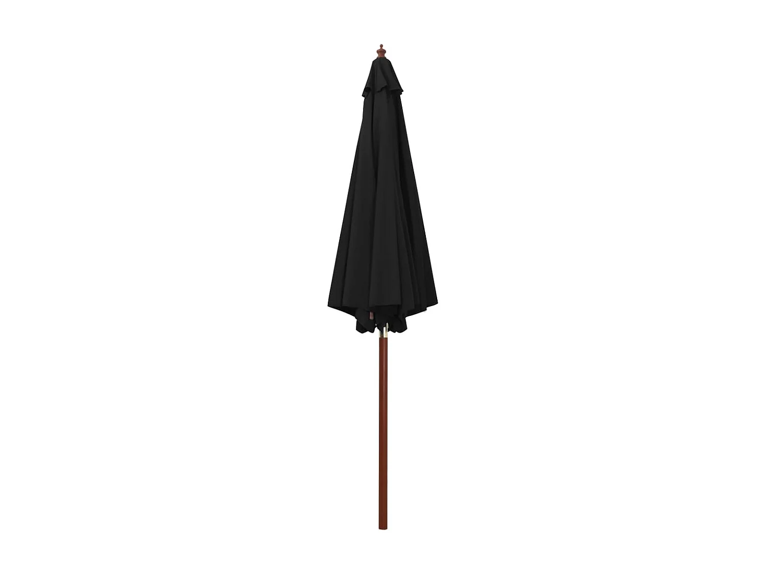 Parasol avec mât en bois 300x258 cm Noir WVGQ2385