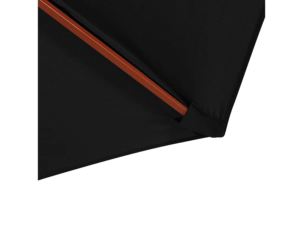 Parasol avec mât en bois 300x258 cm Noir WVGQ2385