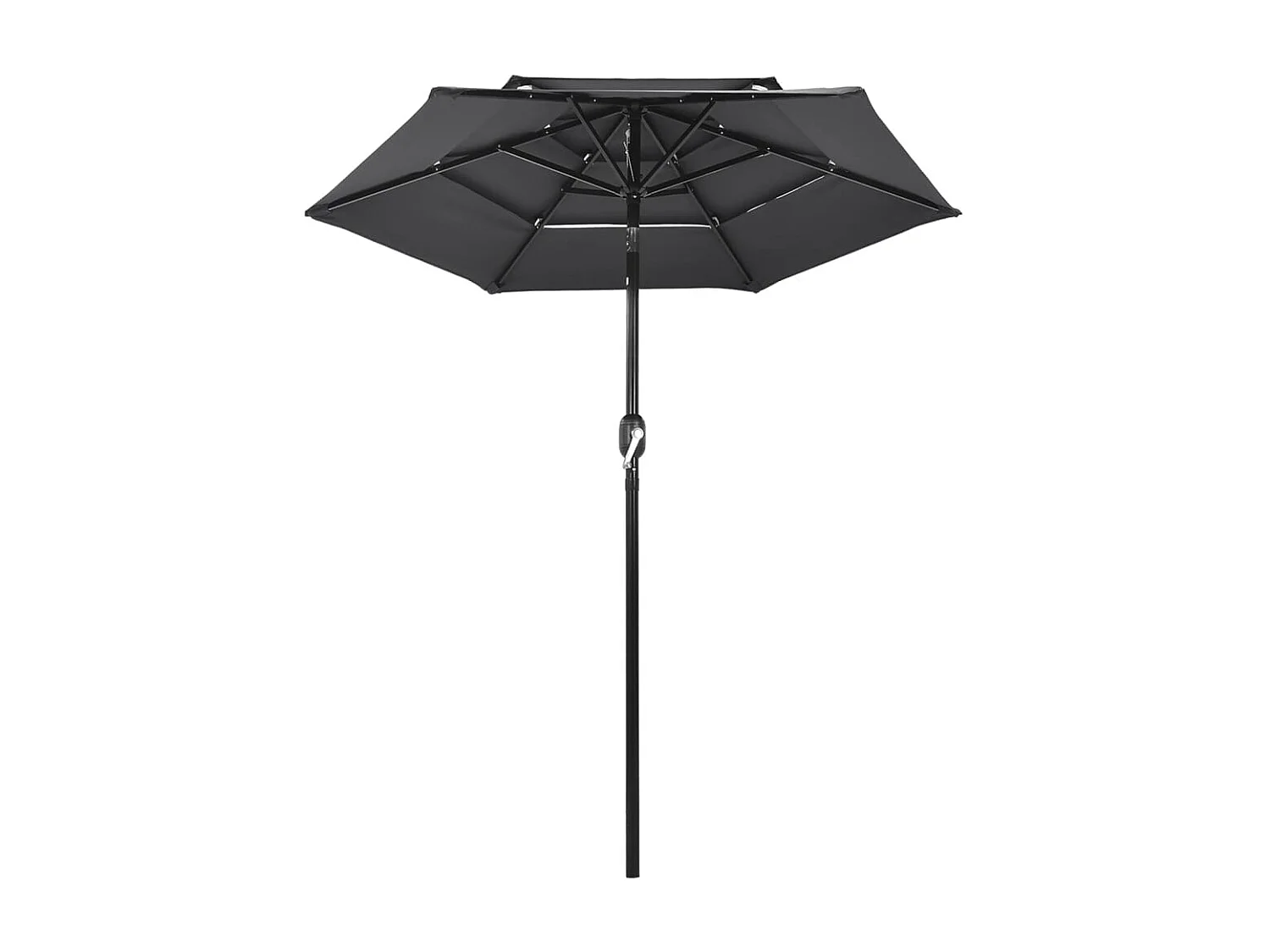 Parasol 3-laags met aluminium paal 2 m antracietkleurig NL514386