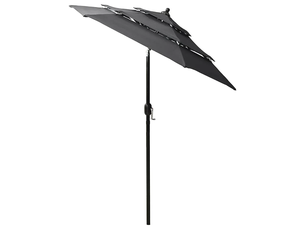 Parasol 3-laags met aluminium paal 2 m antracietkleurig NL514386