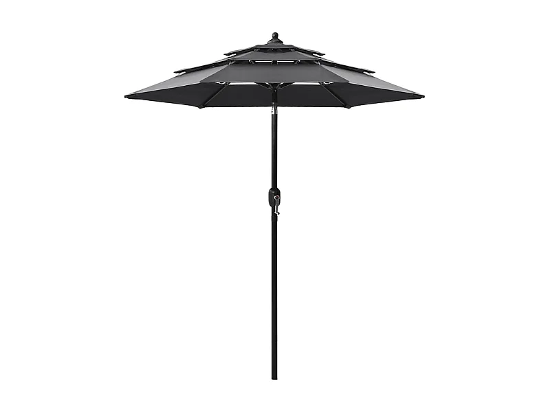 Parasol 3-laags met aluminium paal 2 m antracietkleurig NL514386