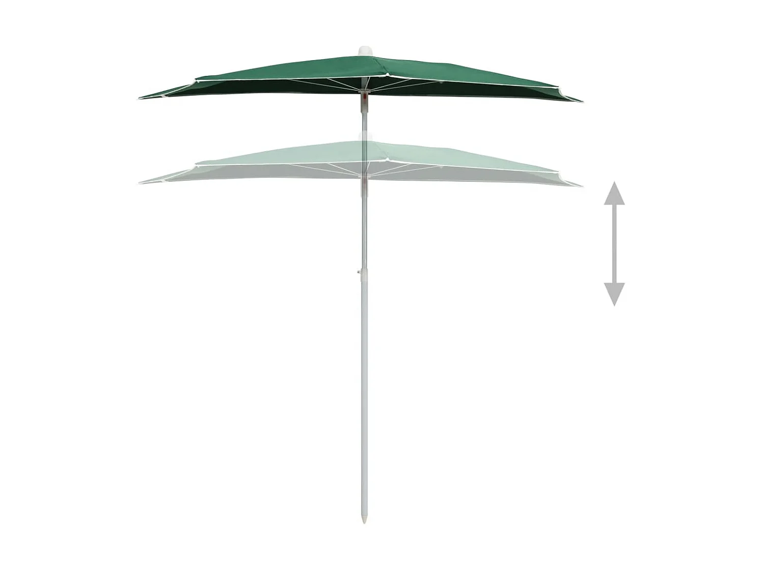 Demi-parasol de jardin avec mât 180x90 cm Vert WVGQ9663