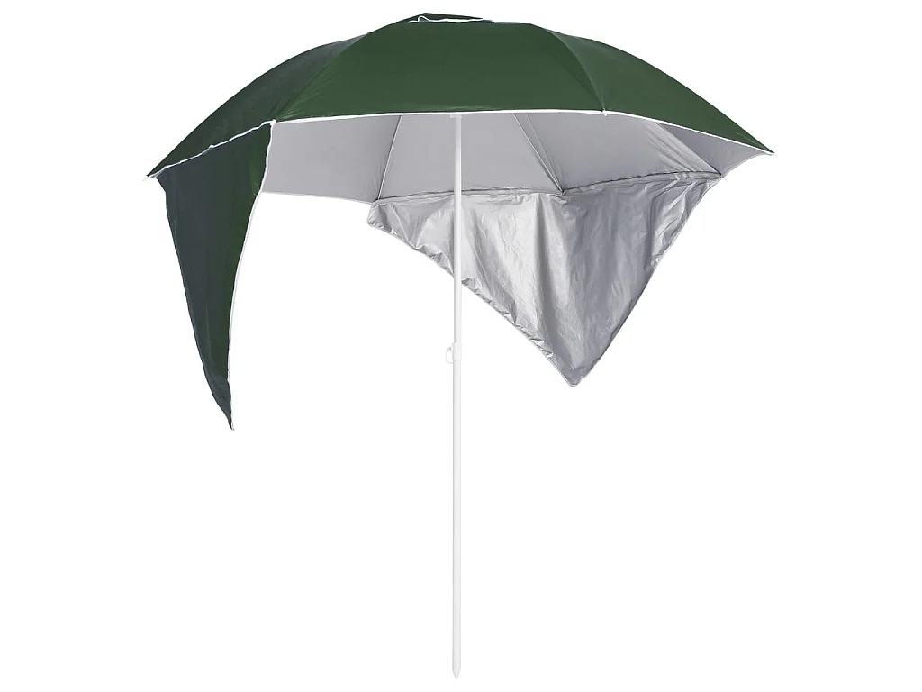Parasol de plage avec parois latérales Vert 215 cm WVGQ5992