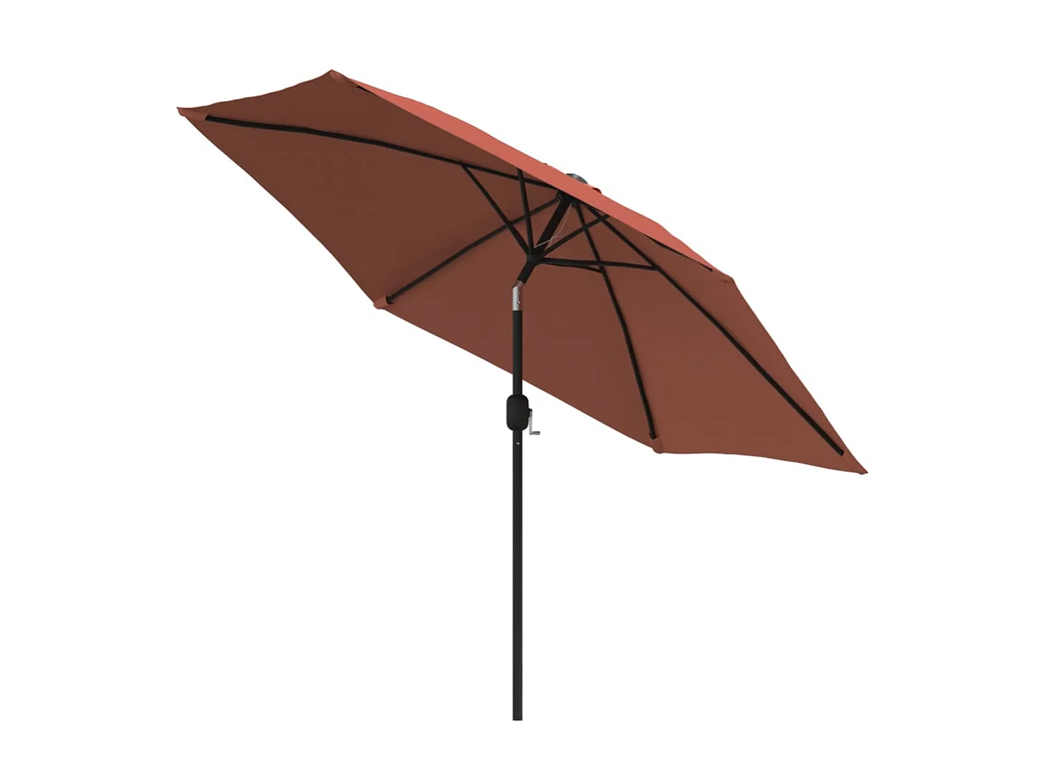 Parasol met LED-verlichting en stalen paal 300 cm terracotta NL339979