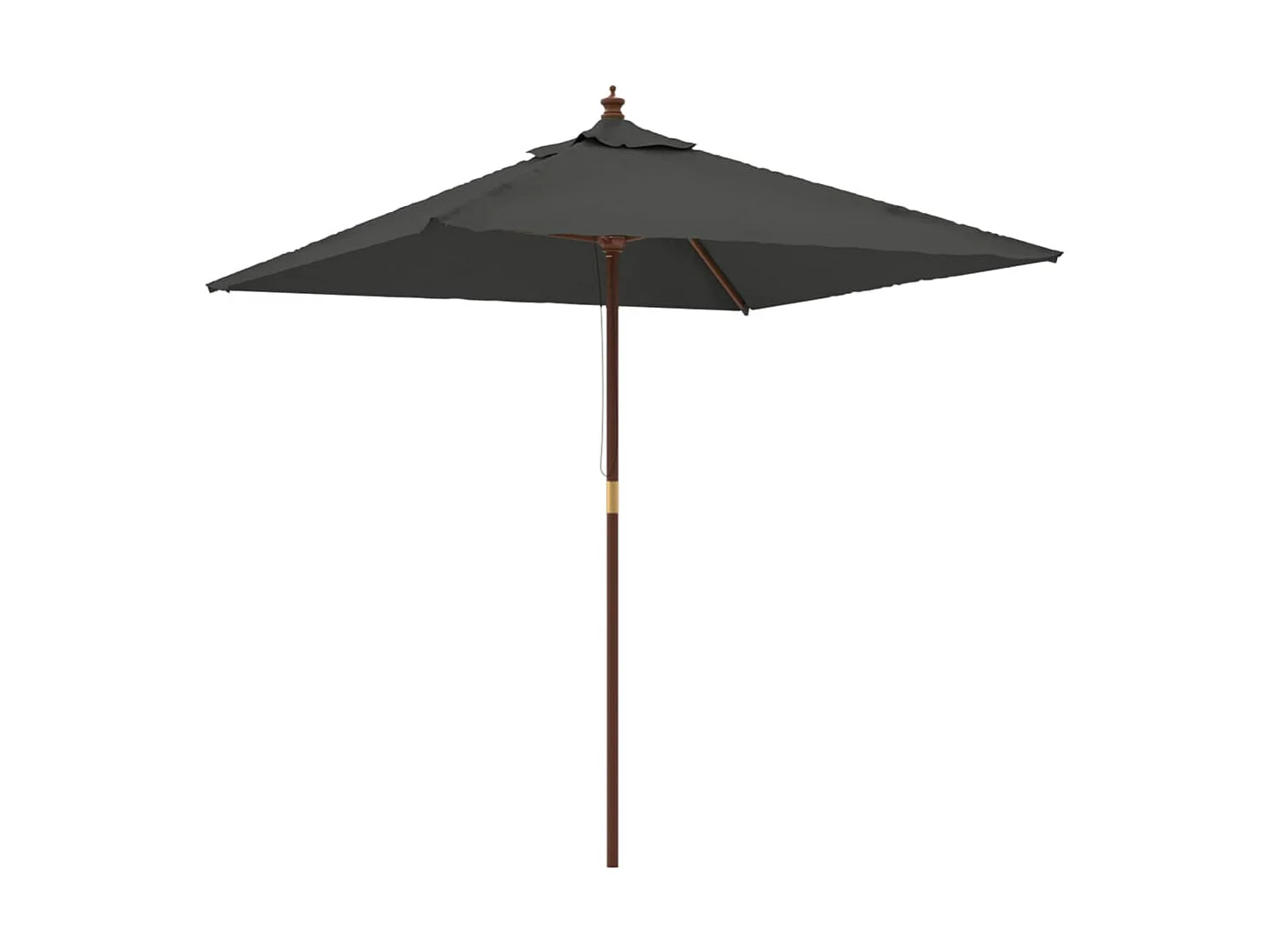 Parasol met houten paal 198x198x231 cm antracietkleurig NL786286