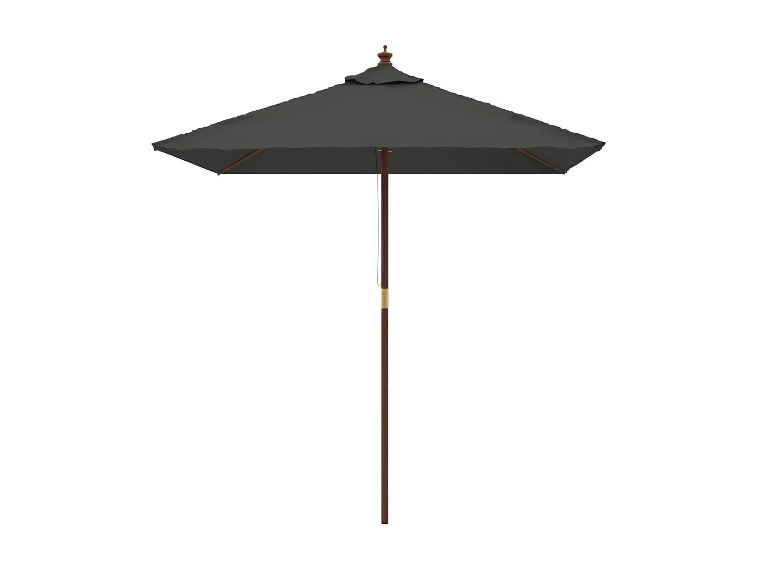 Parasol met houten paal 198x198x231 cm antracietkleurig NL786286