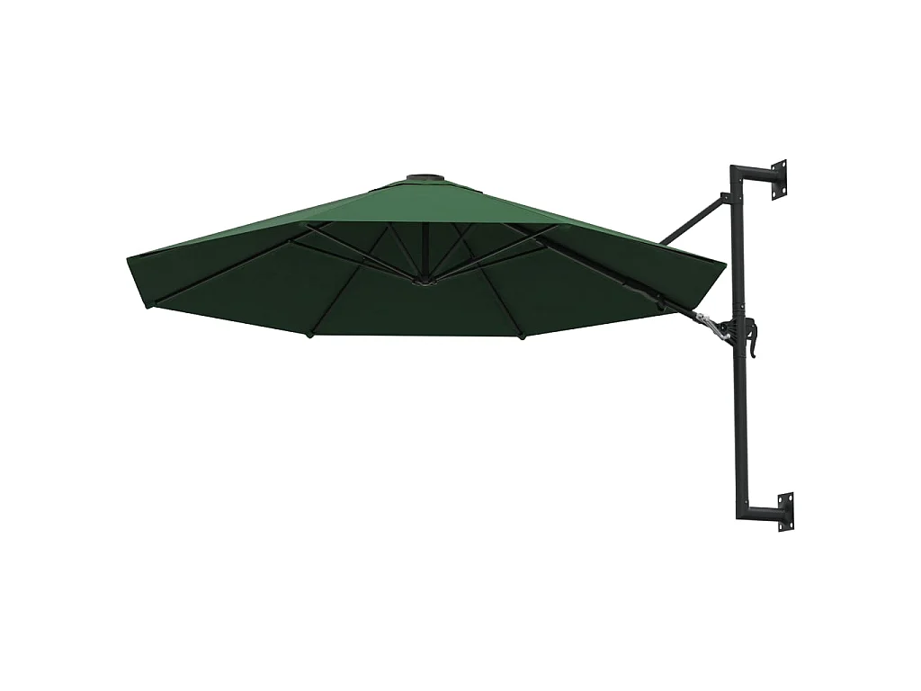 Parasol mural avec mât métallique 300 cm Vert GWE9778