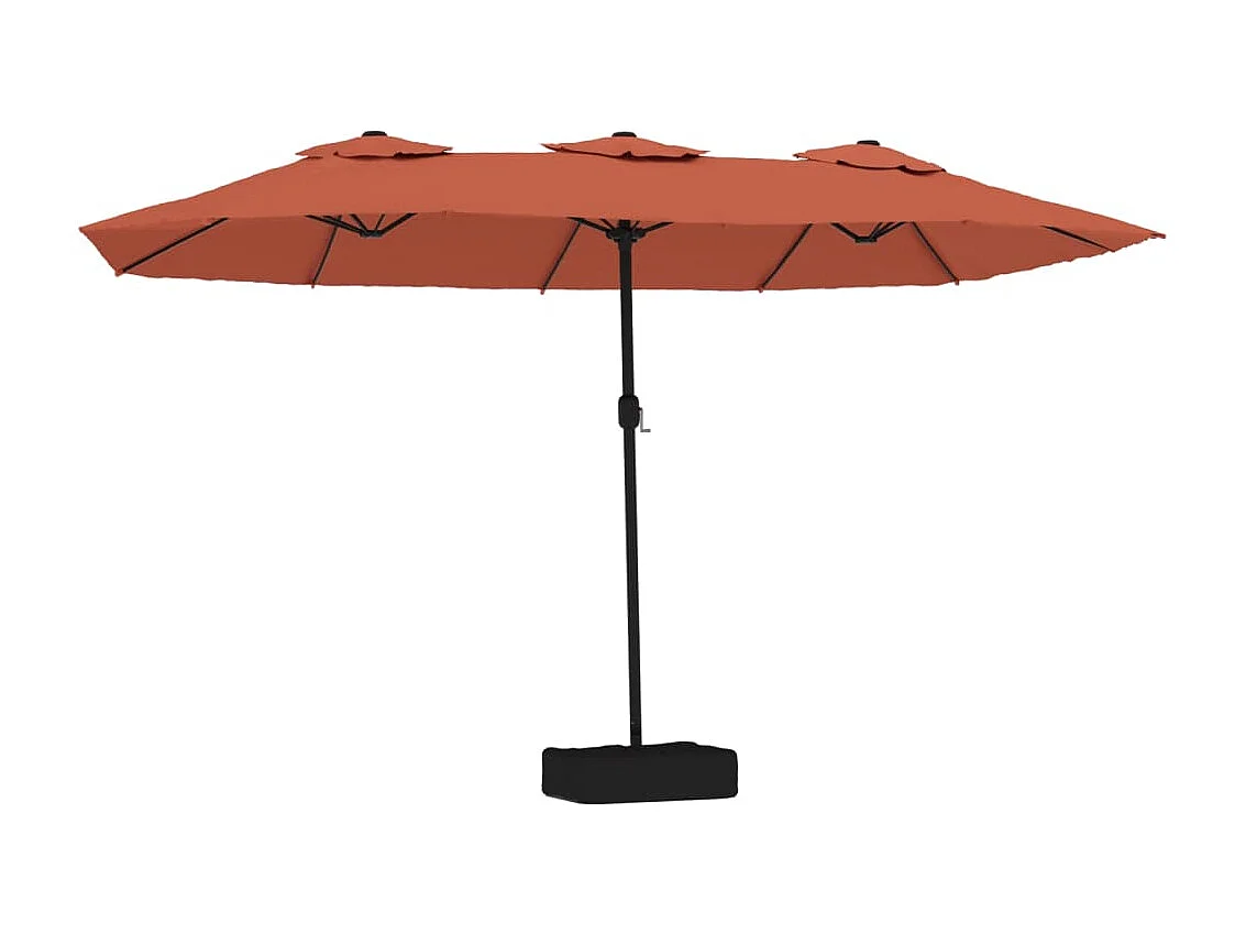 Parasol à double tête avec LED terre cuite 449x245 cm WVGQ6938