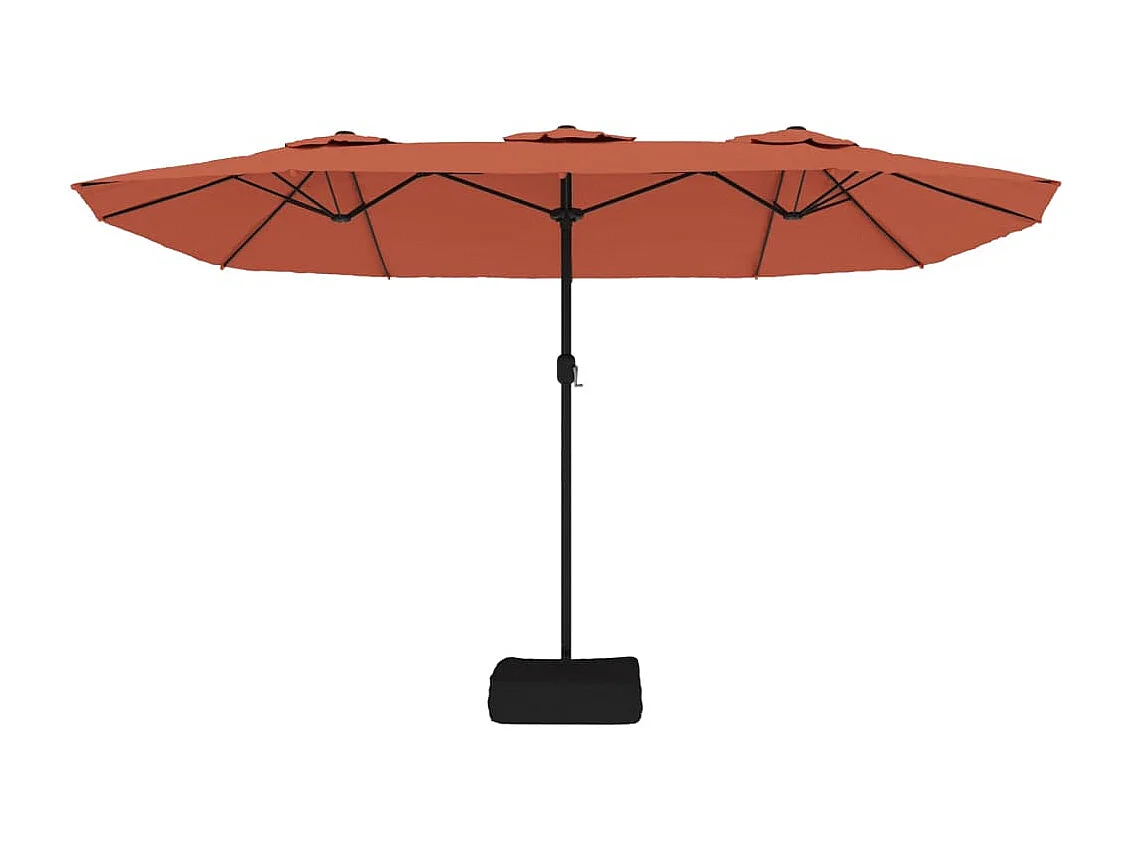 Parasol à double tête avec LED terre cuite 449x245 cm WVGQ6938