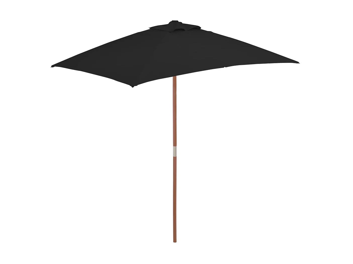 Parasol met houten paal 150x200 cm zwart NL238264