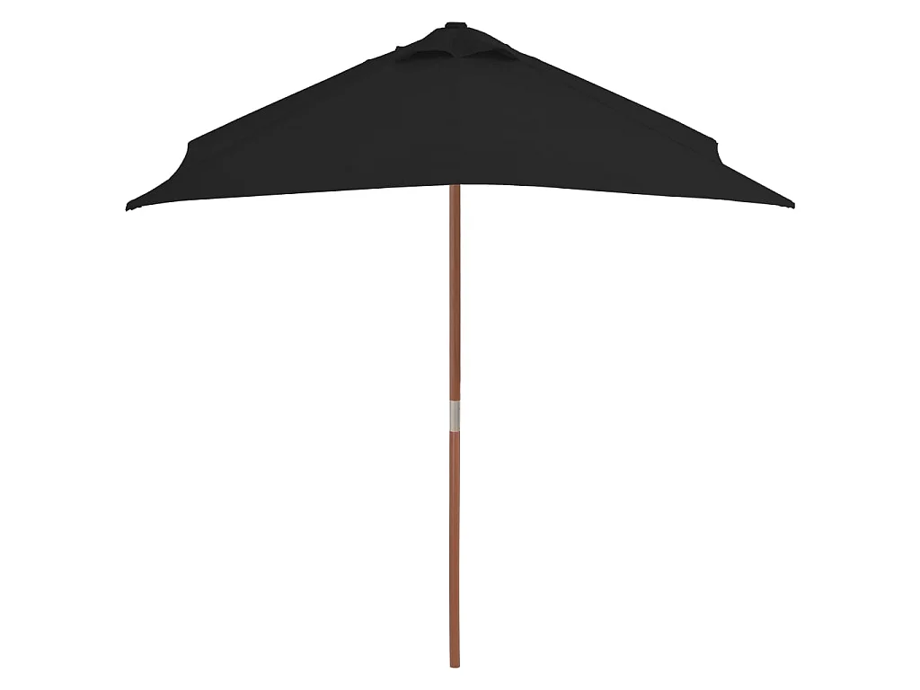 Parasol met houten paal 150x200 cm zwart NL238264