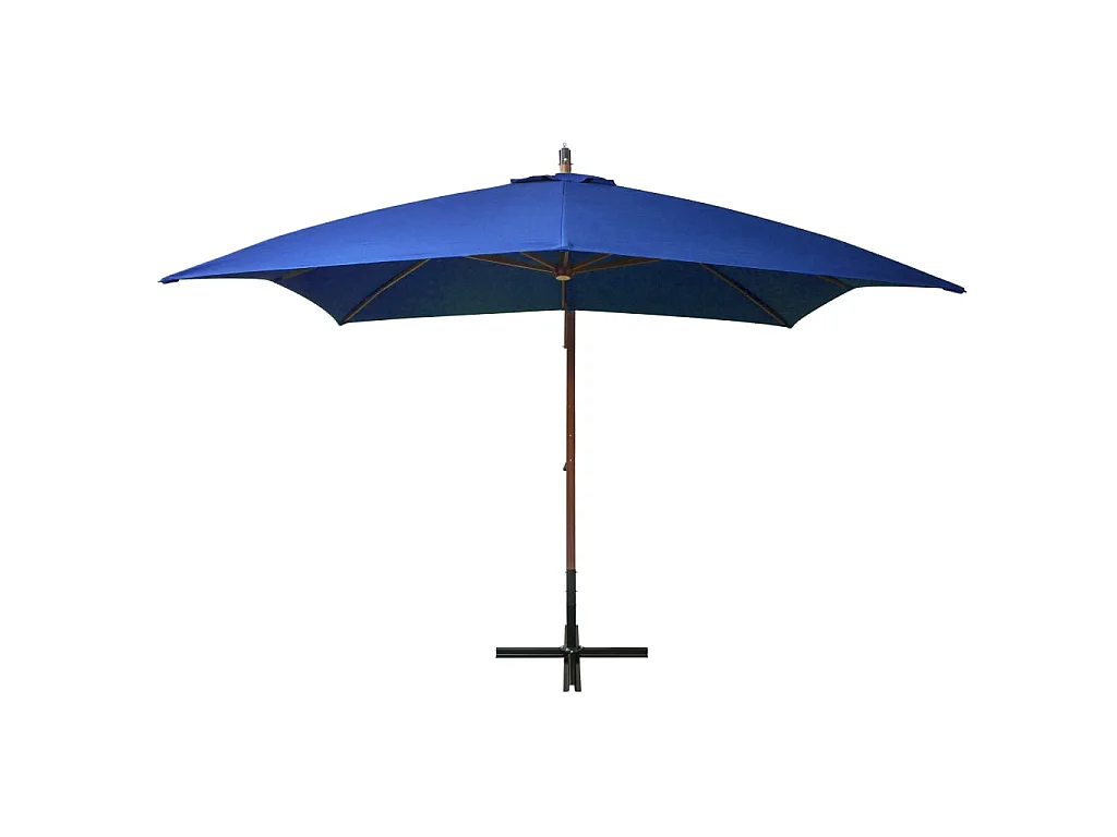 Parasol suspendu avec mât Bleu azuré 3x3 m Bois de sapin massif WVGQ3706