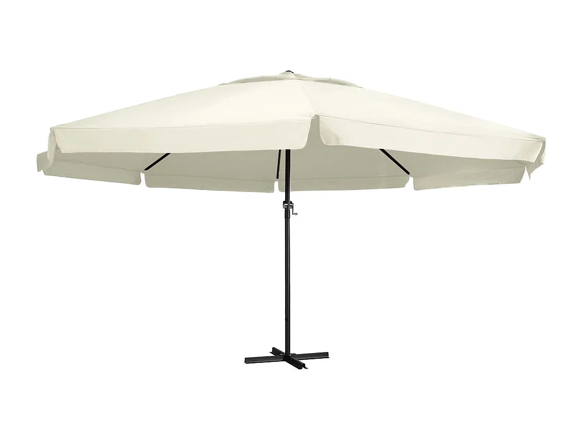 Sombrilla de jardín y palo de aluminio blanco arena 600 cm ES446573