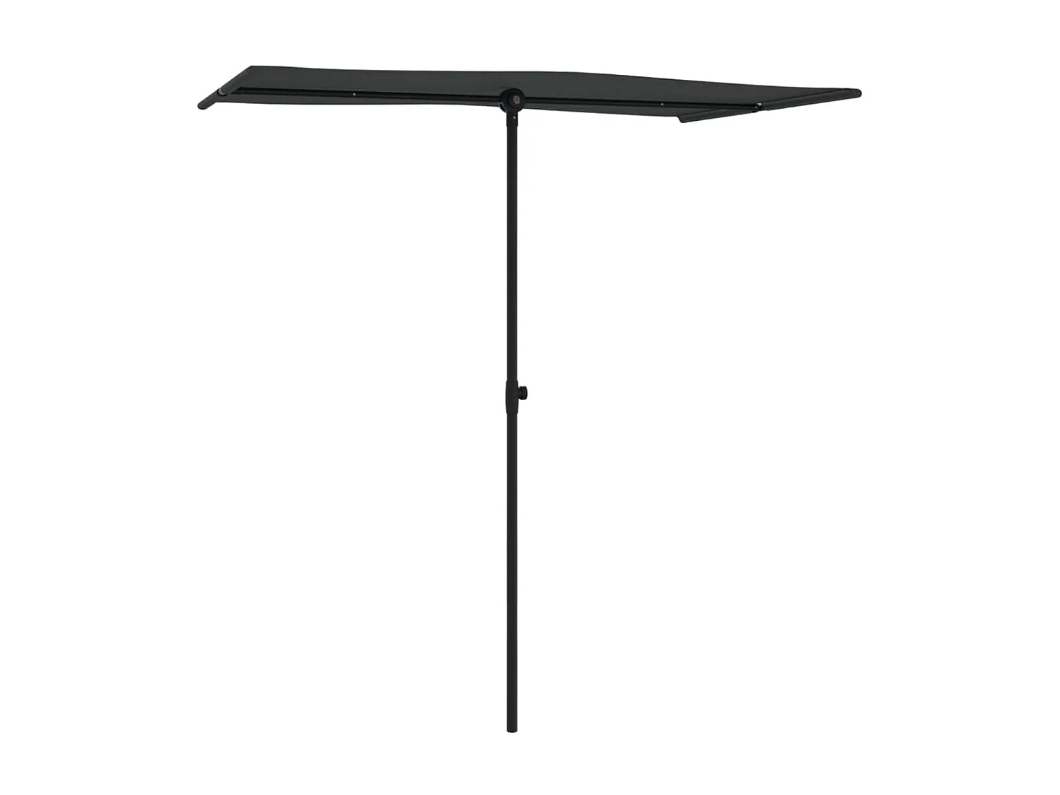 Parasol d'extérieur avec mât en aluminium 180x110 cm Noir  WVGQ6865
