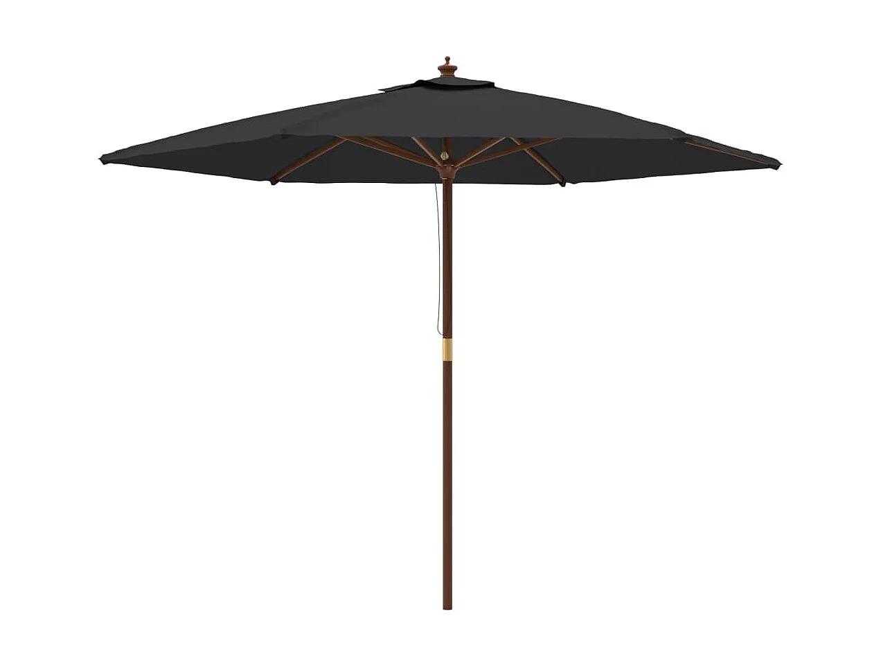 Parasol de jardin avec mât en bois noir 299x240 cm WVGQ2304