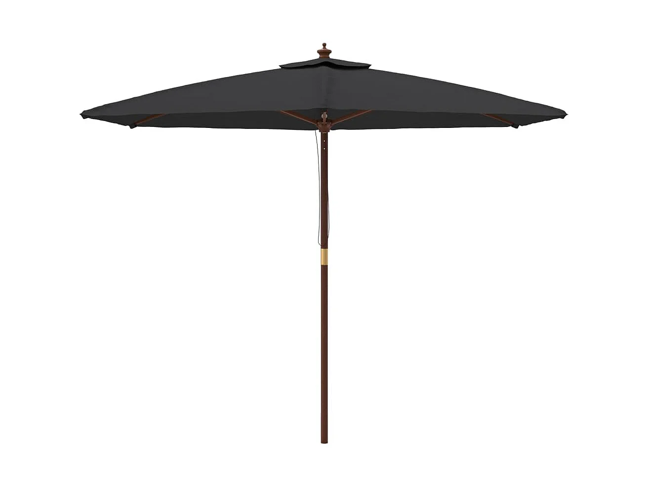 Parasol de jardin avec mât en bois noir 299x240 cm WVGQ2304