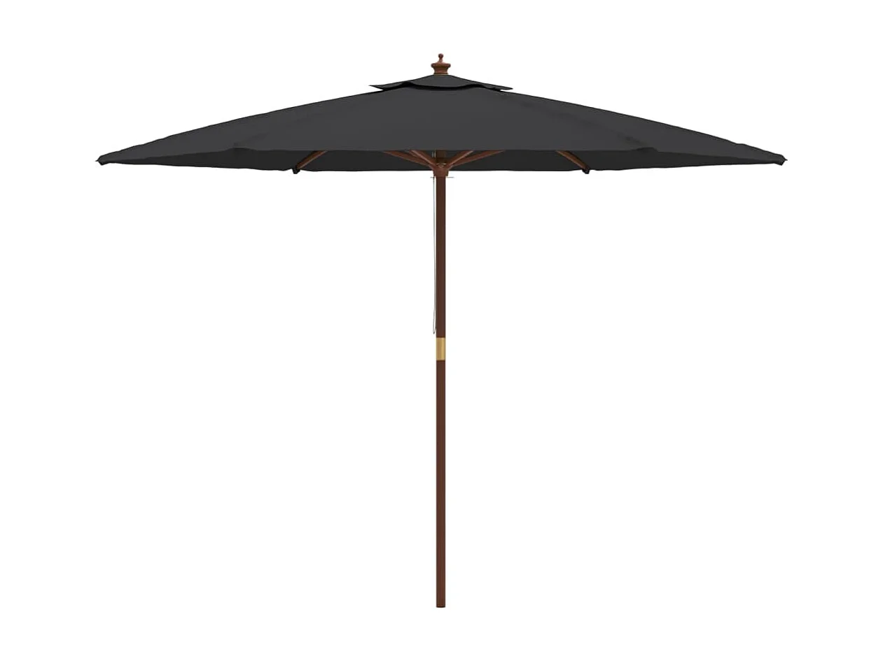 Parasol de jardin avec mât en bois noir 299x240 cm WVGQ2304