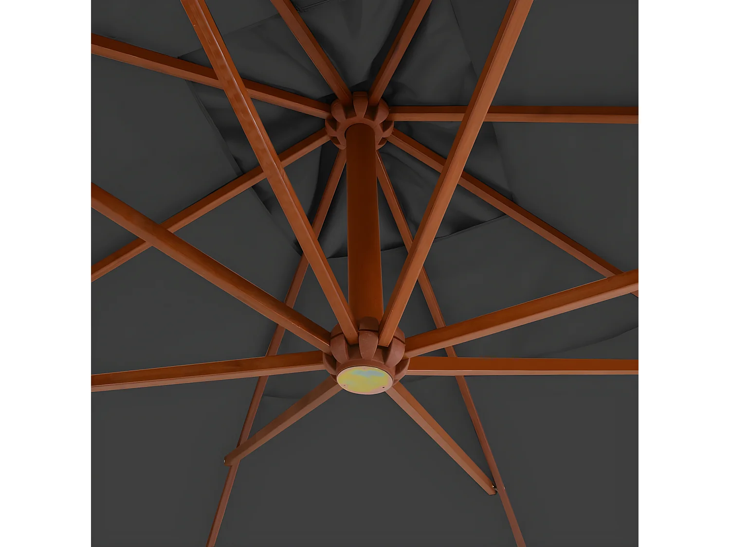 Parasol en porte-à-faux avec mât en bois 400x300 cm Anthracite WVGQ8158