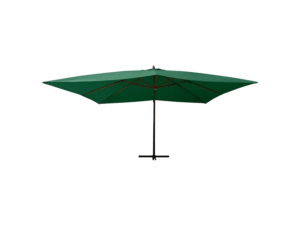 Zweefparasol met houten paal 400x300 cm groen NL585251