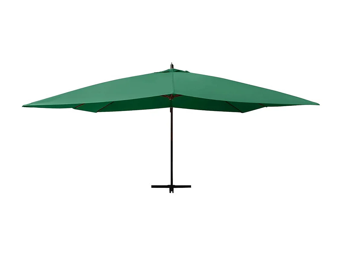 Zweefparasol met houten paal 400x300 cm groen NL585251