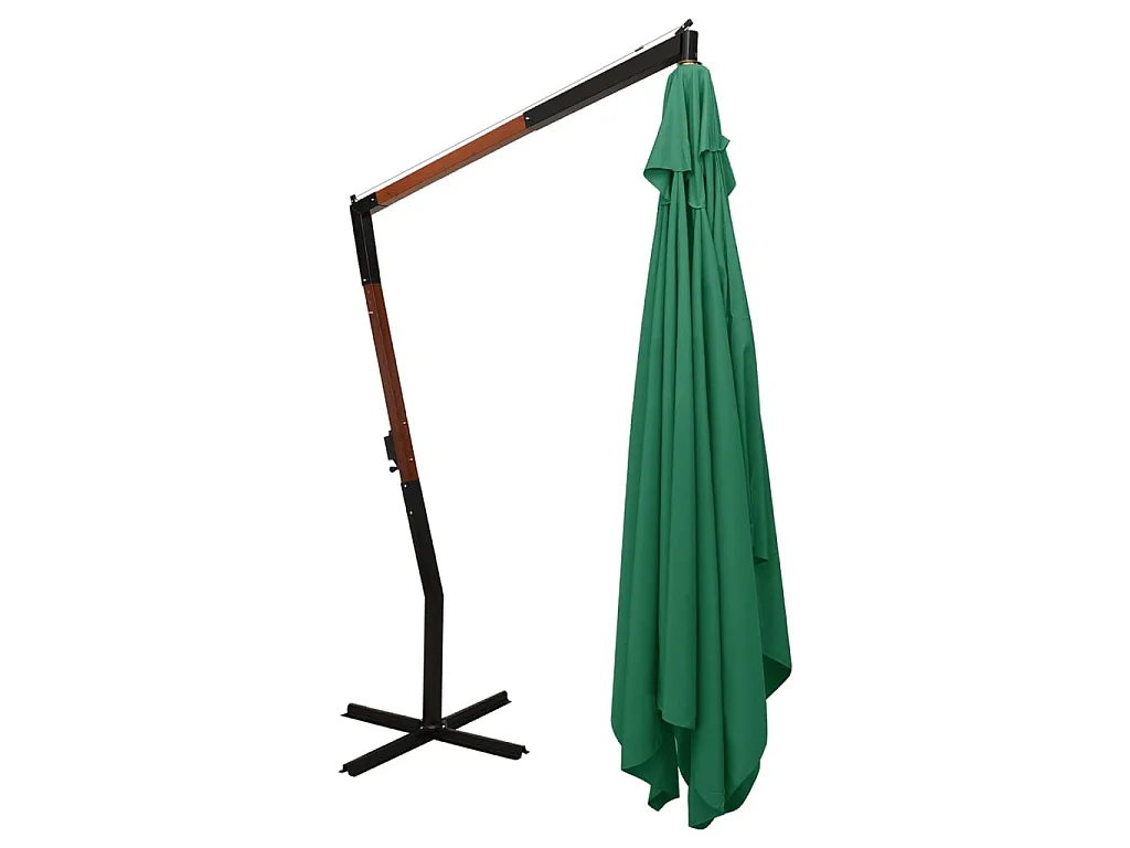 Zweefparasol met houten paal 400x300 cm groen NL585251
