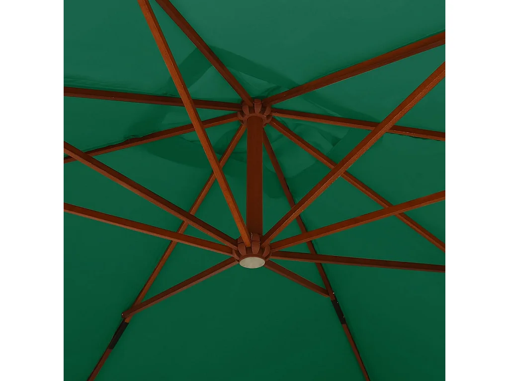 Zweefparasol met houten paal 400x300 cm groen NL585251