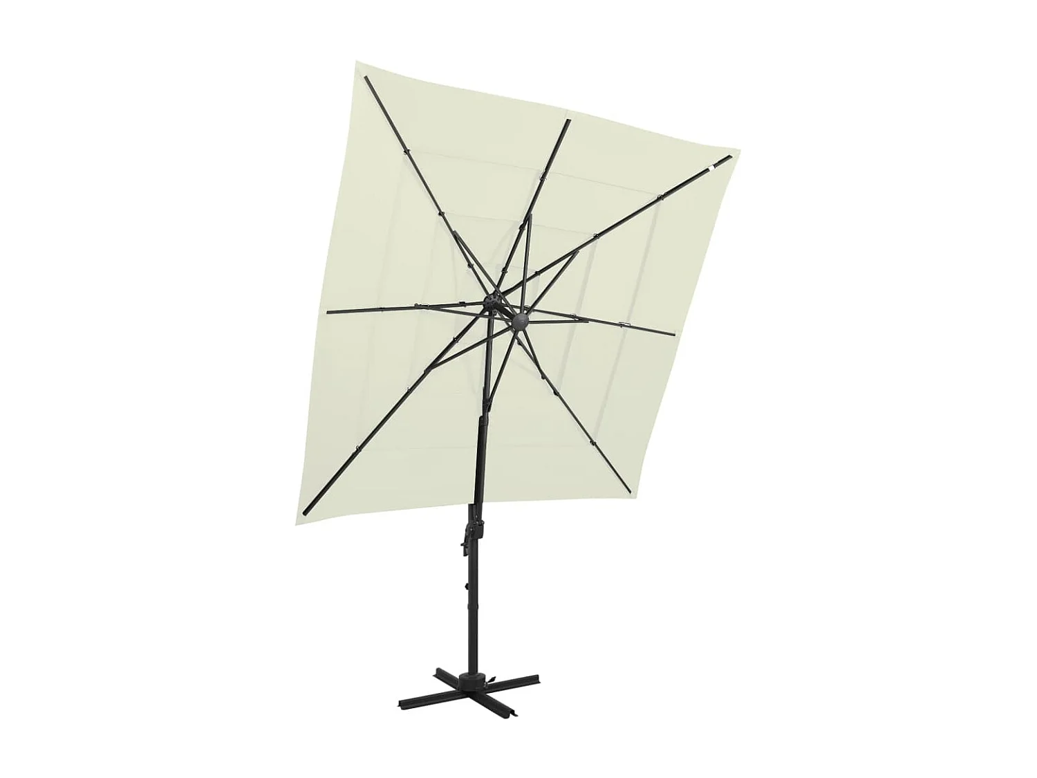 Sombrilla de 4 niveles con poste aluminio arena 250x250 cm ES735019