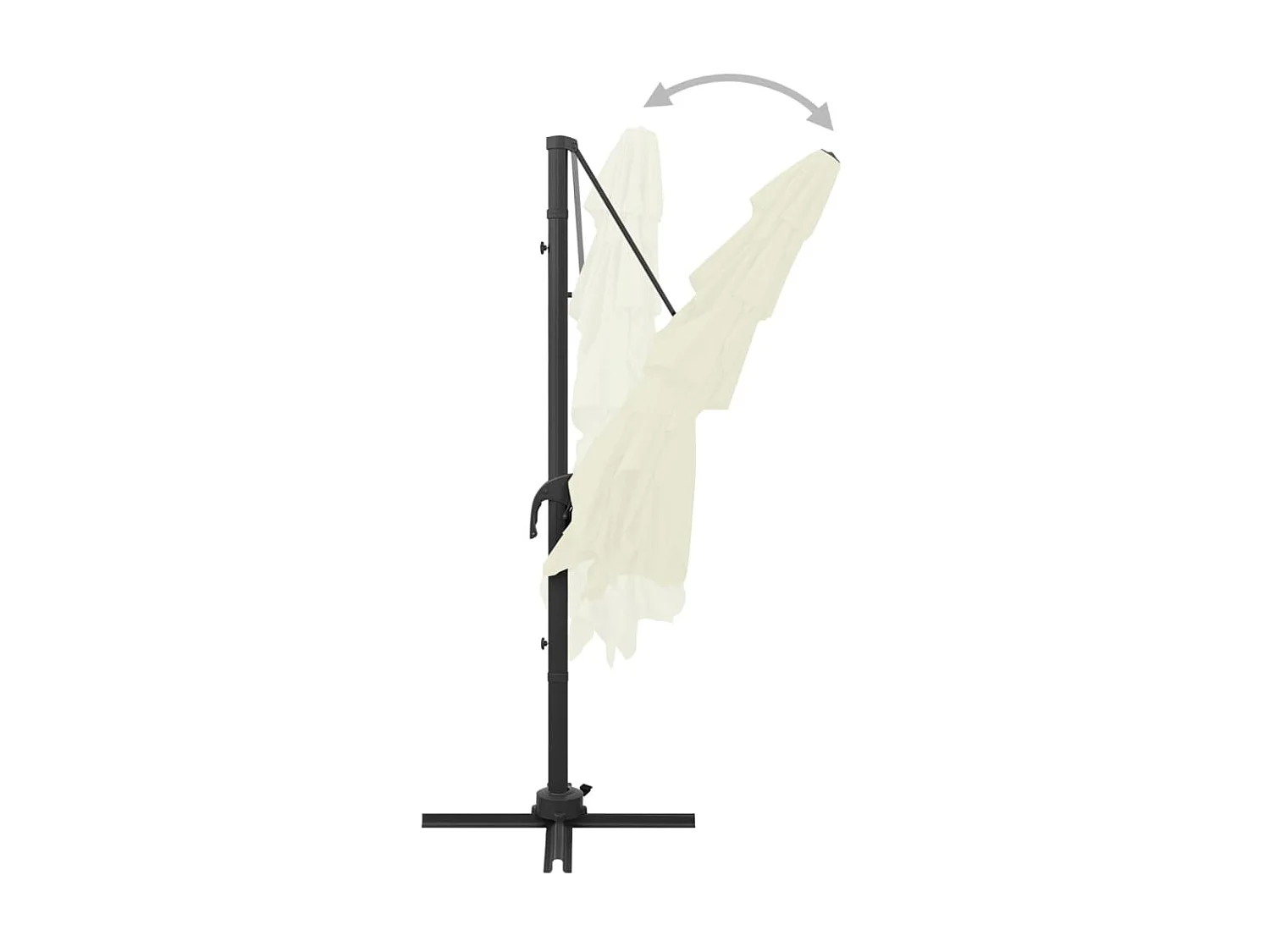 Sombrilla de 4 niveles con poste aluminio arena 250x250 cm ES735019