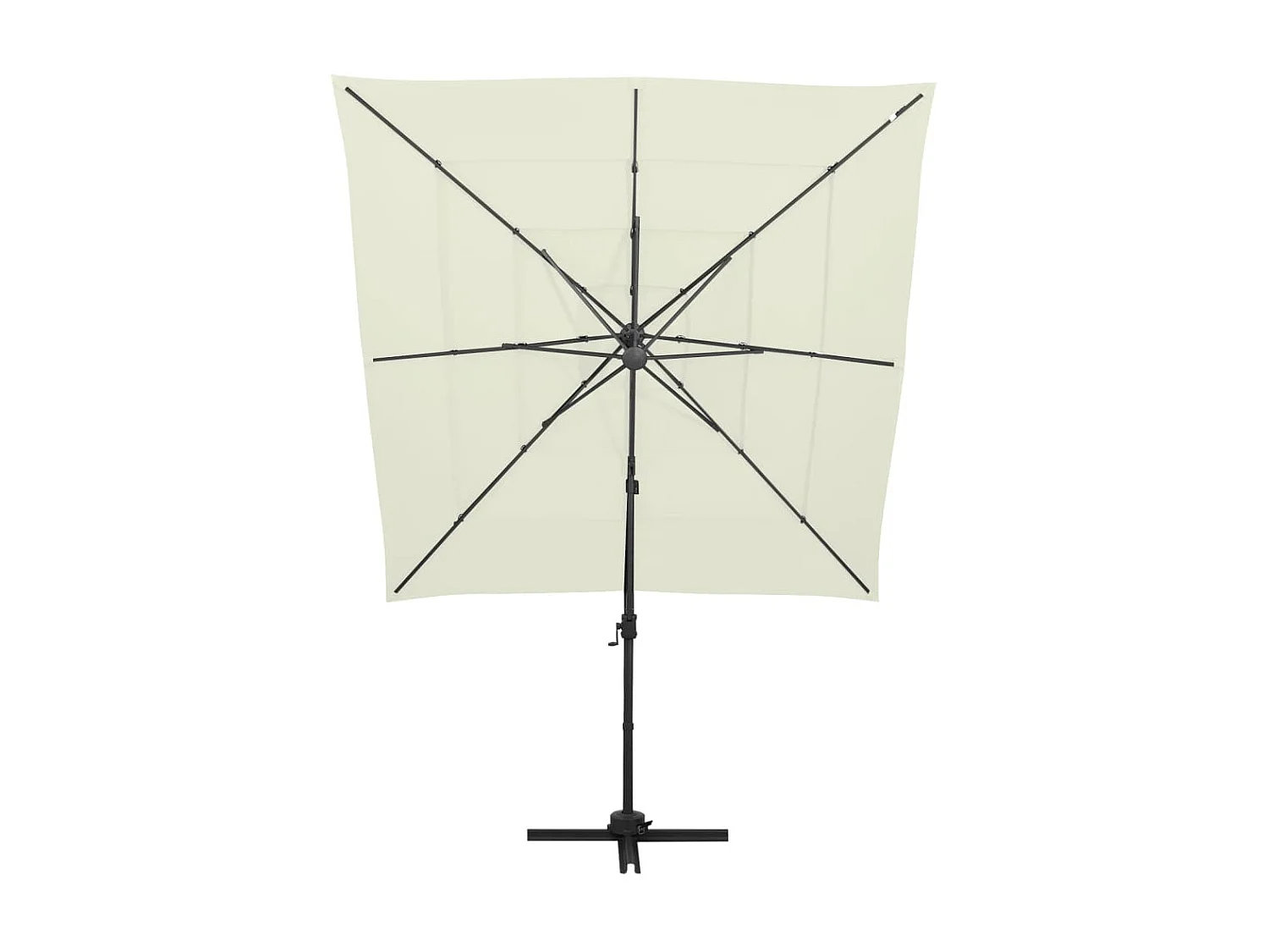 Sombrilla de 4 niveles con poste aluminio arena 250x250 cm ES735019