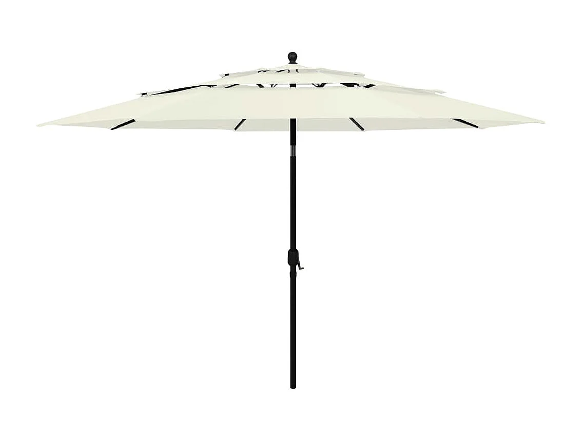 Guarda-sol de 3 camadas com poste de alumínio 3,5 m cor areia PT730991