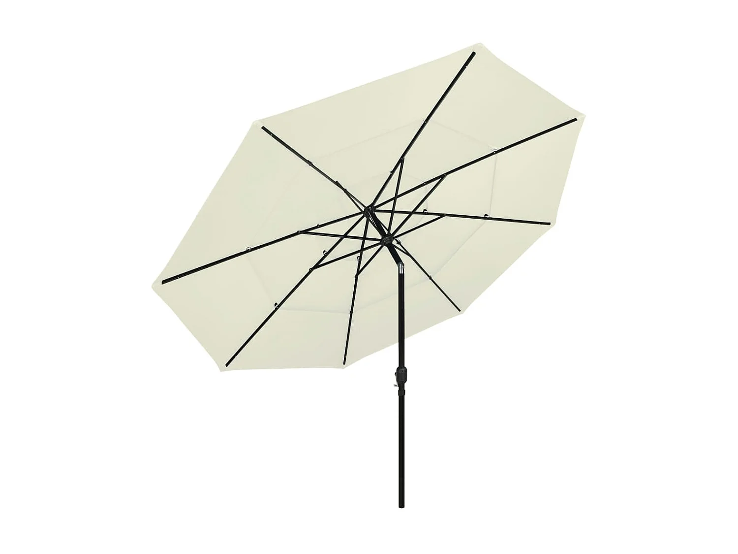 Guarda-sol de 3 camadas com poste de alumínio 3,5 m cor areia PT730991