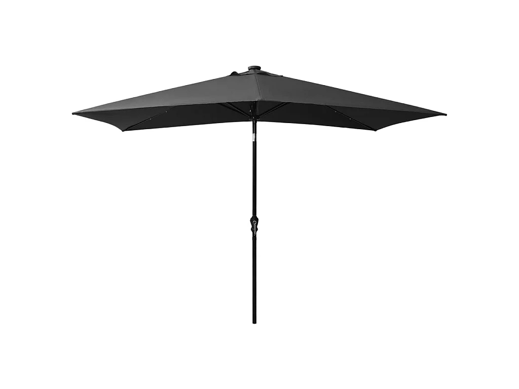 Parasol avec LED et mât en acier Anthracite 2x3 m WVGQ9539