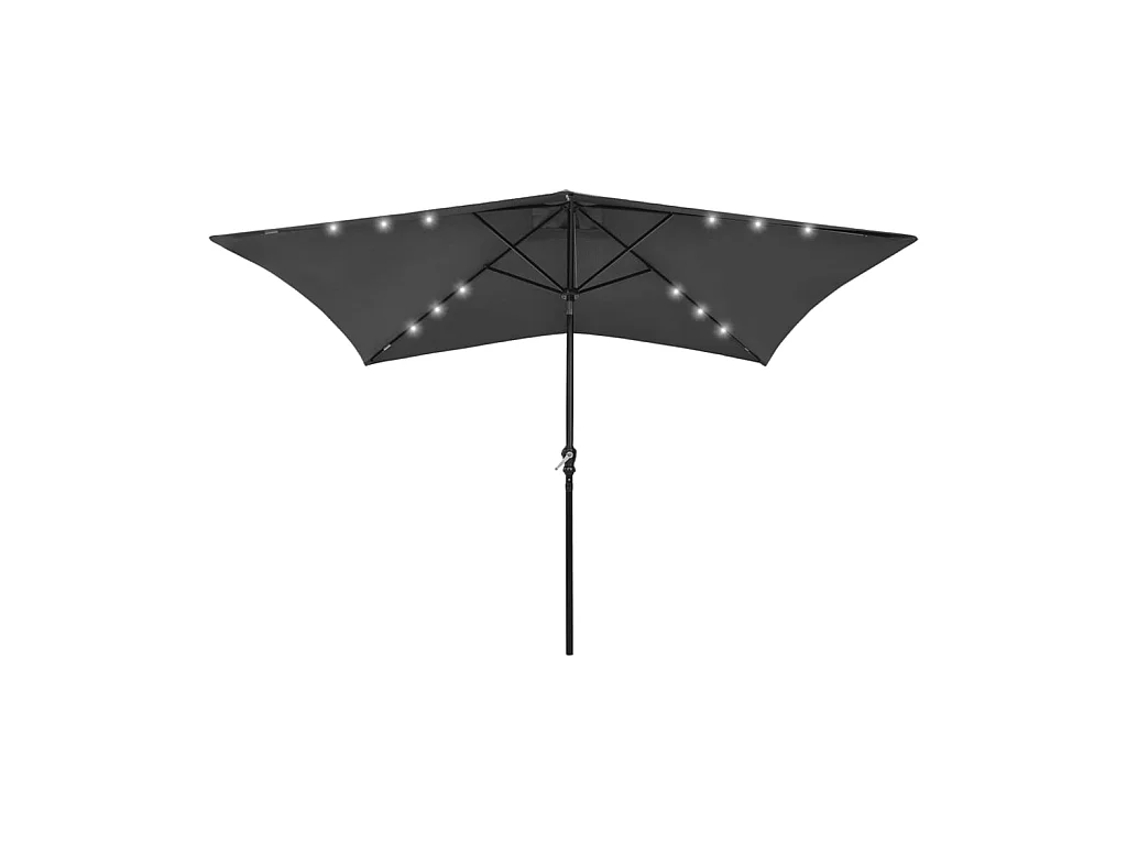 Parasol avec LED et mât en acier Anthracite 2x3 m WVGQ9539