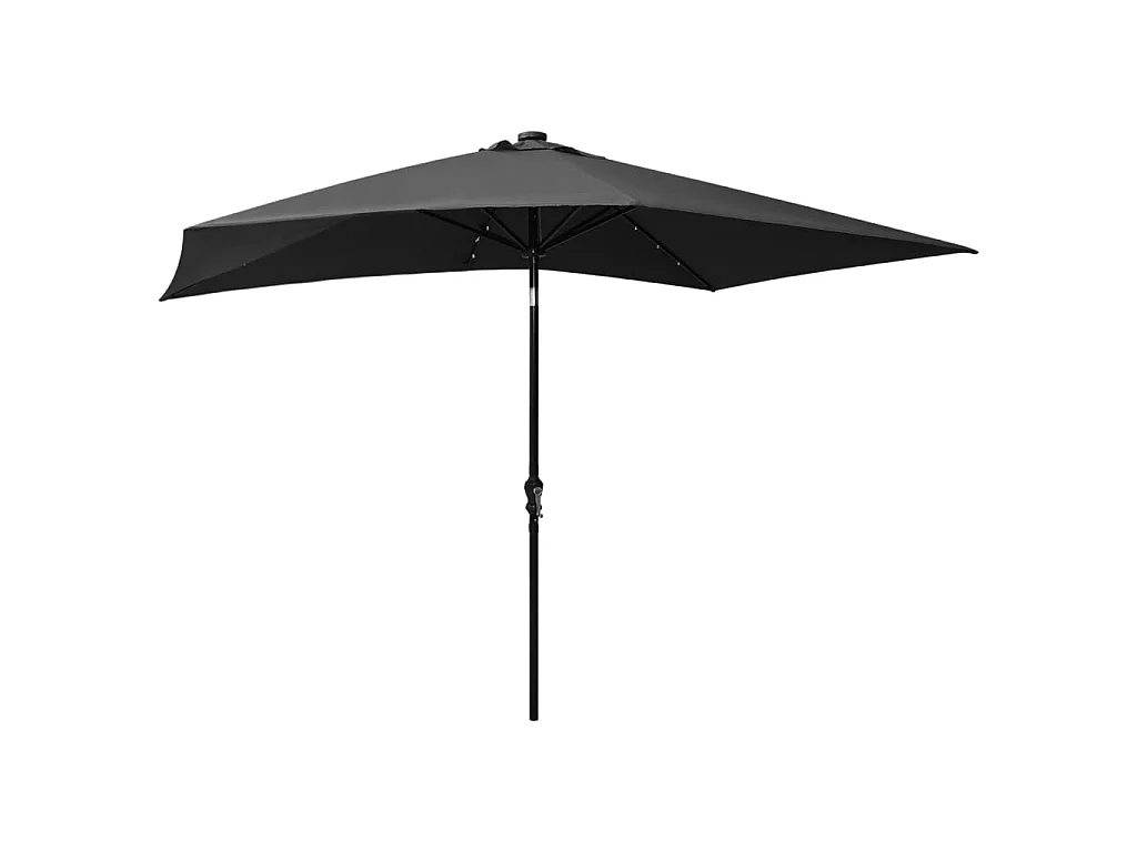 Parasol avec LED et mât en acier Anthracite 2x3 m WVGQ9539