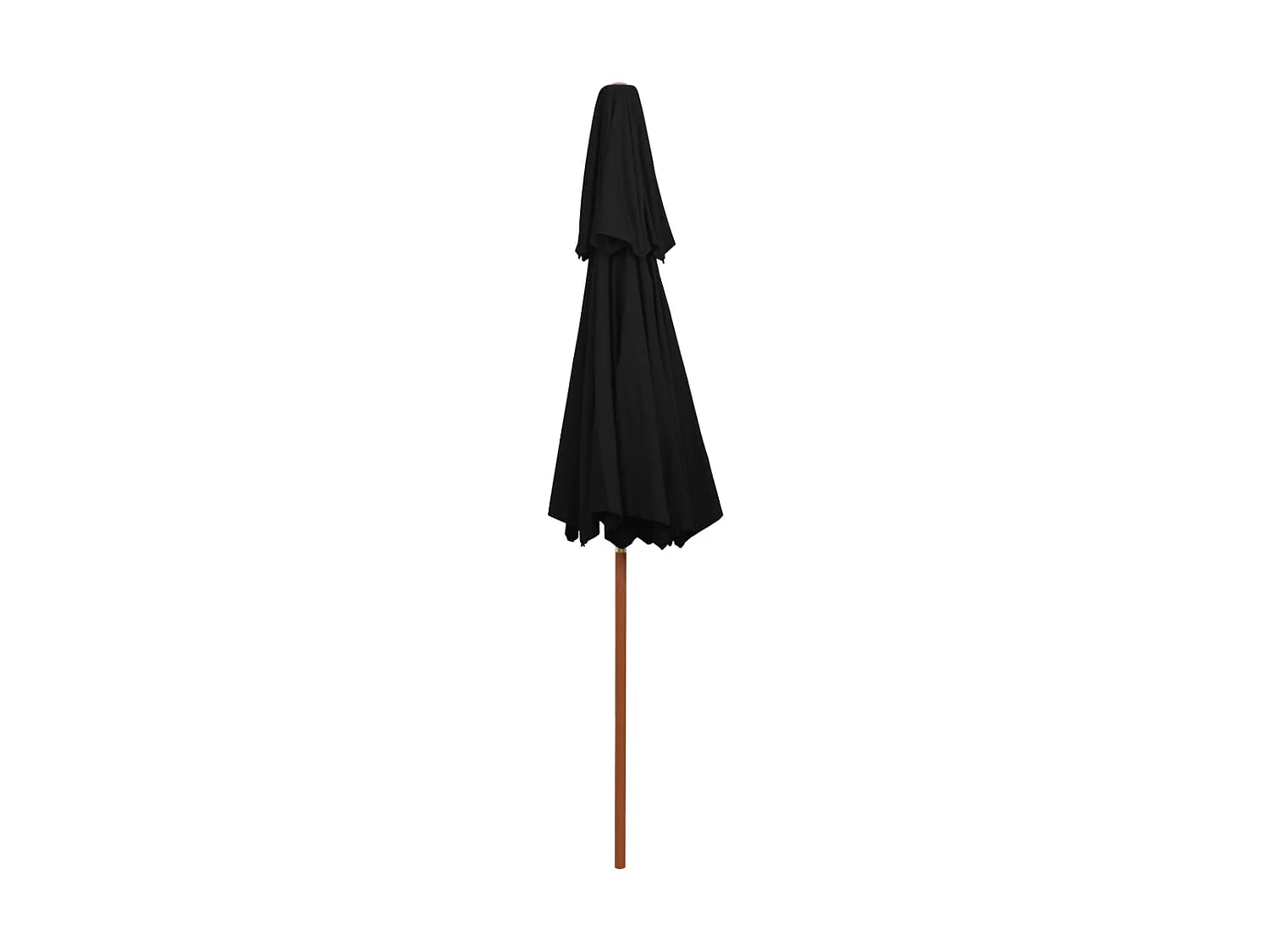 Parasol double avec mât en bois Noir 270 cm WVGQ5028