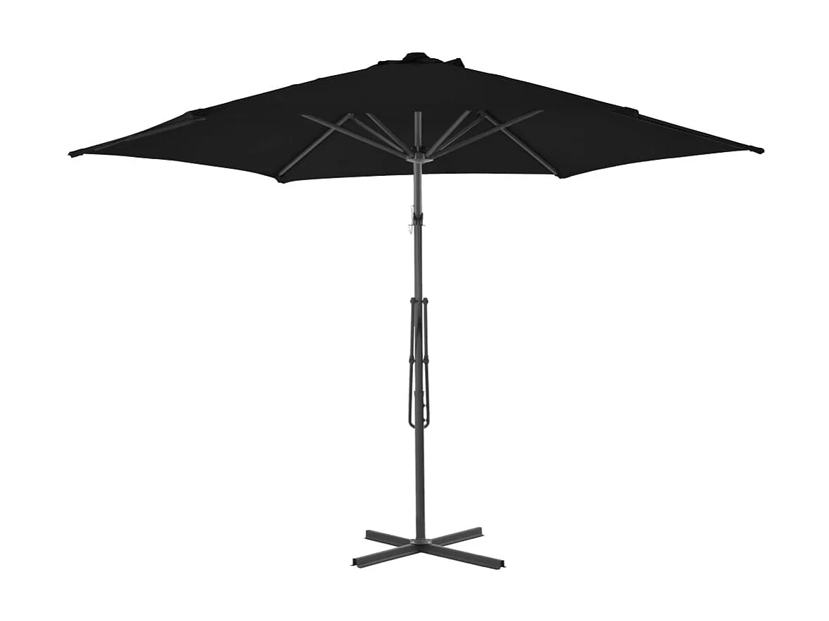 Guarda-sol de exterior c/ poste de aço 300x230 cm preto PT671416