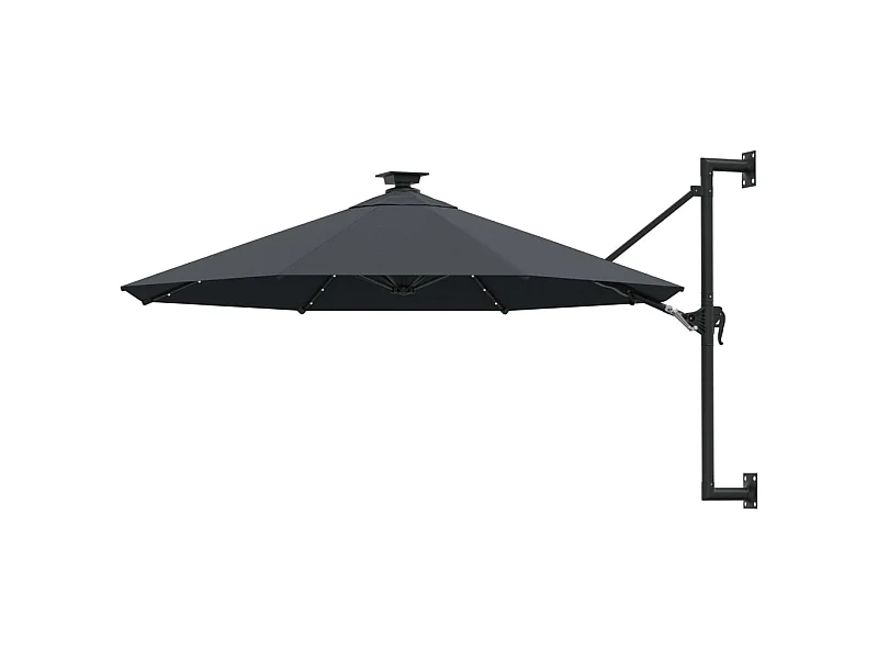 Parasol mural avec mât métallique et LED 300 cm Anthracite WVGQ4693