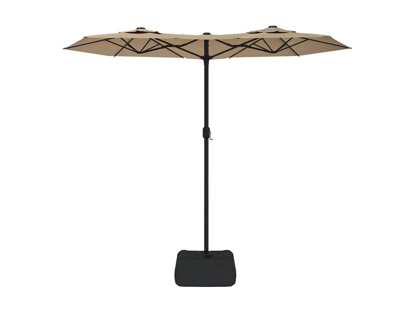 Parasol à double tête avec LED taupe 316x240 cm WVGQ9791
