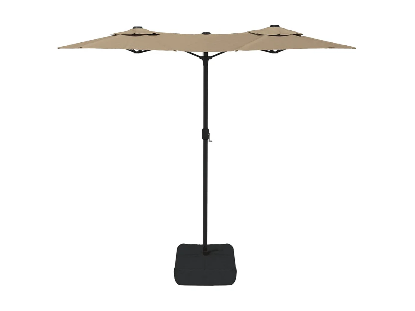 Parasol à double tête avec LED taupe 316x240 cm WVGQ9791