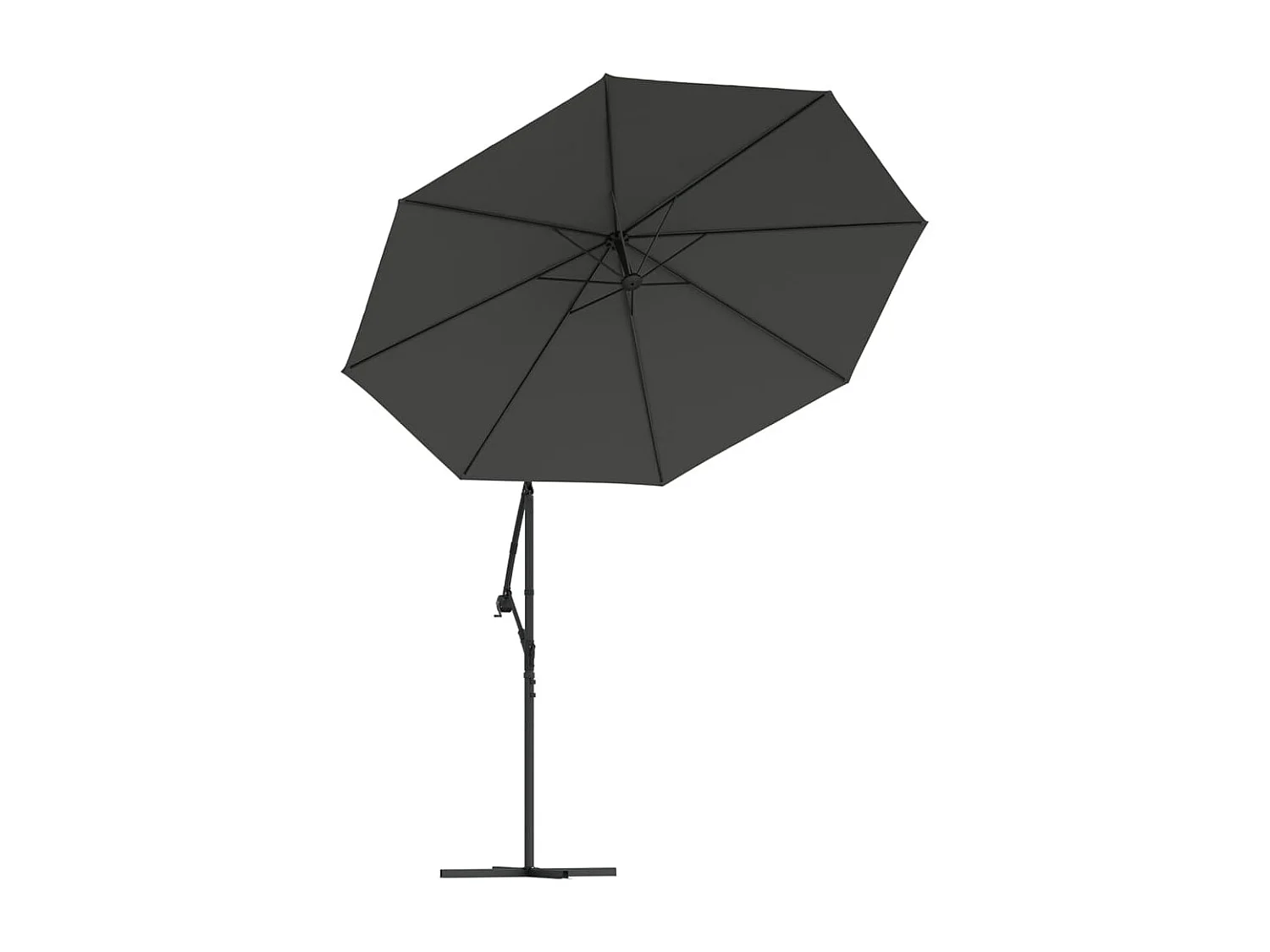 Parasol en porte-à-faux LED et mât en acier 300cm Anthracite WVGQ4732