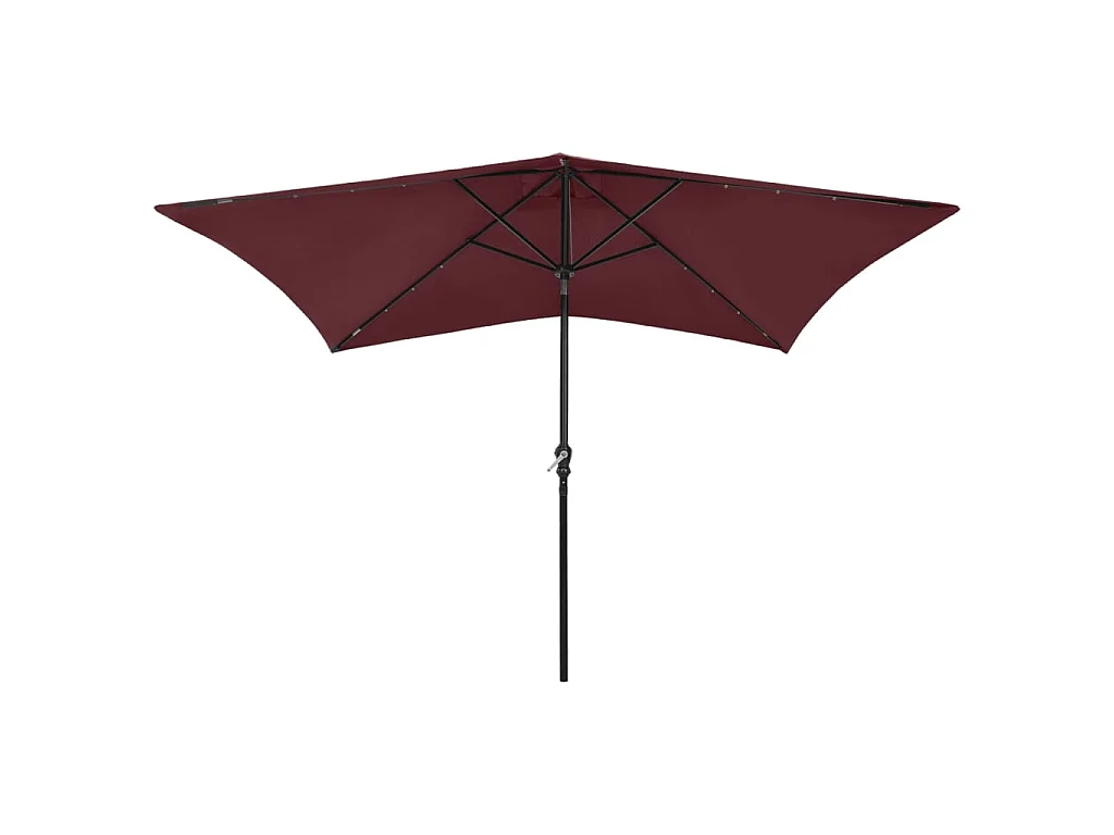 Parasol met LED's en stalen paal 2x3 m bordeauxrood NL426829