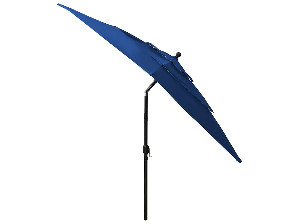 Parasol à 3 niveaux avec mât en aluminium Bleu azuré 2,5x2,5 m WVGQ5039