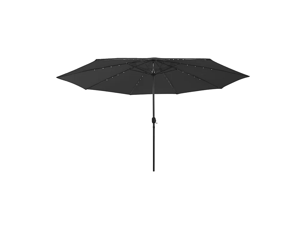 Parasol d'extérieur avec LED et mât en métal 400 cm Noir WVGQ8712