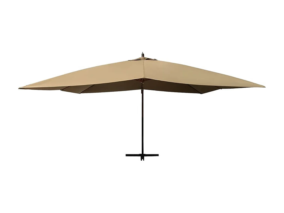 Zweefparasol met houten paal 400x300 cm taupe NL196952