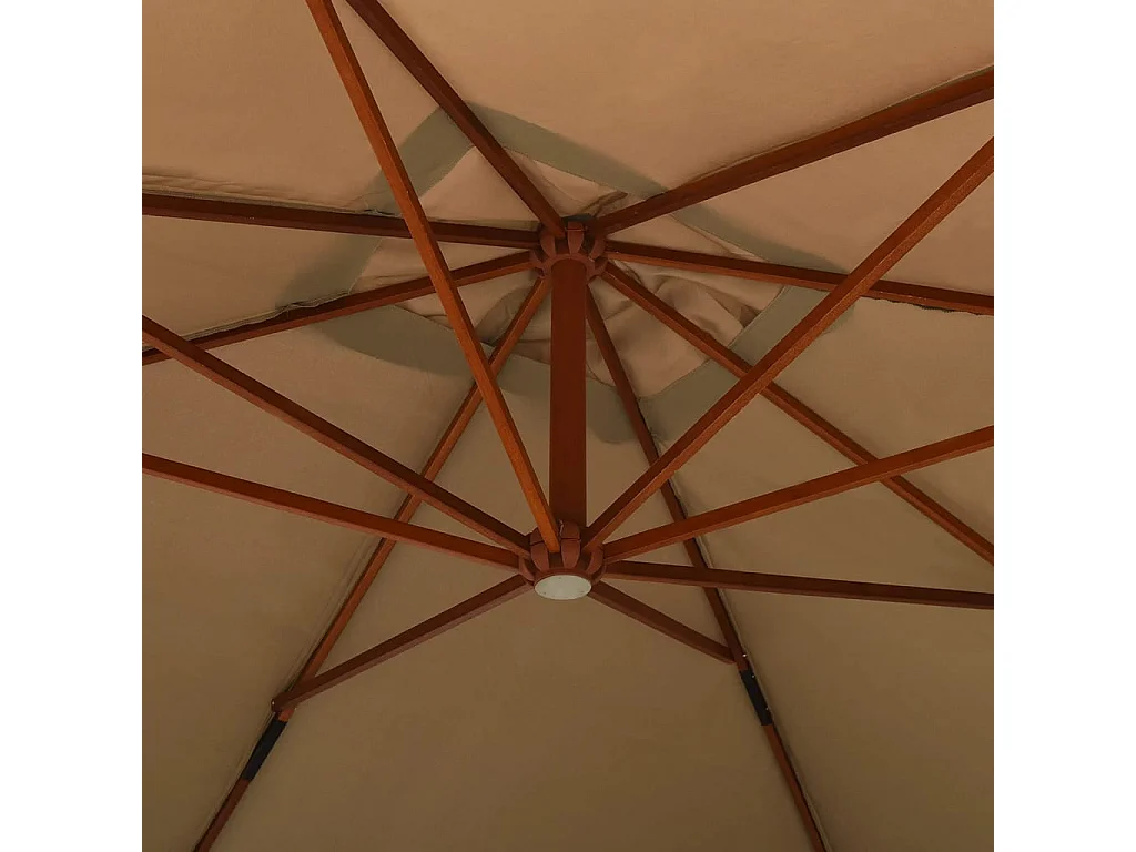 Zweefparasol met houten paal 400x300 cm taupe NL196952
