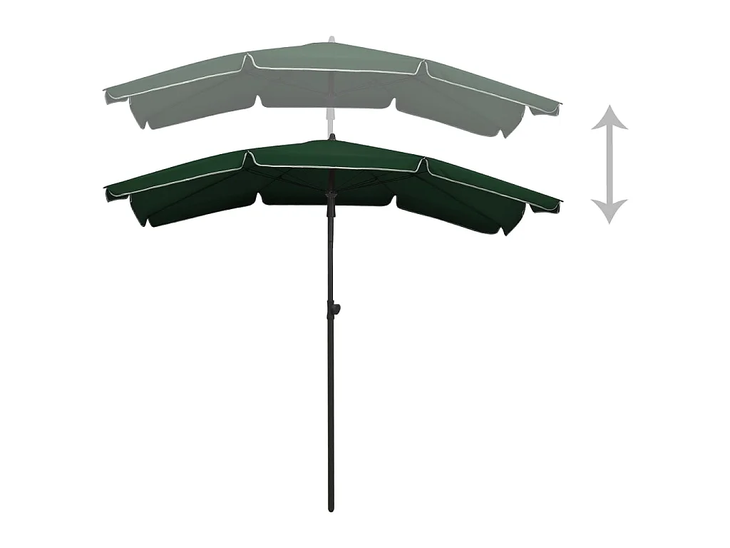 Parasol de jardin avec mât 200x130 cm Vert WVGQ5816